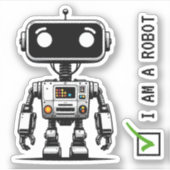 Sticker Robot Captcha - Je suis un Robot (Devant)
