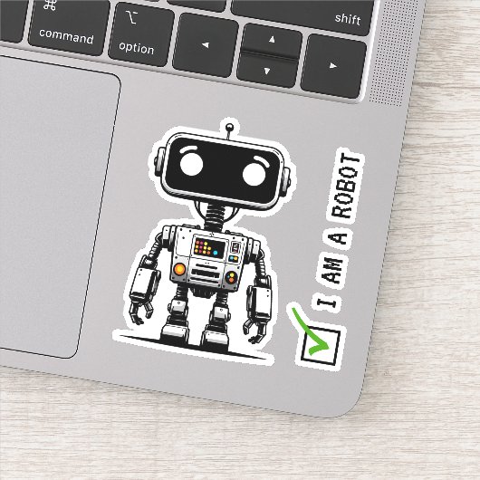 Sticker Robot Captcha - Je suis un Robot (Détail)