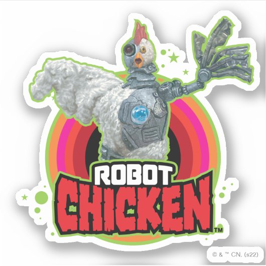 Sticker Robot Chicken Character Logo (Devant)
