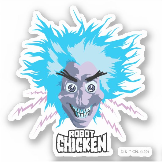 Sticker Robot chicken Scientist Head Graphic (Devant)