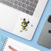 Sticker Robot d'abeille mignonne (Ordinateur portable avec iPhone)