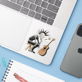 Sticker Robot de musique confus (Ordinateur portable avec iPhone)