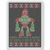 Sticker Robot de Noël drôle (Devant)