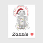 Sticker Robot Père Noël Helper Christmas<br><div class="desc">* Illustration du robot mignon Père Noël Helper, Elf Robo-x9 avec lumières de Noël. * Plusieurs options de taille et choisir mat brillant ou transparent! * Ajoutez votre texte, nom de famille, événement, année ou message court, ou supprimez l'option de texte. * Utilisez pour décorer votre ordinateur portable ou bouteilles...</div>