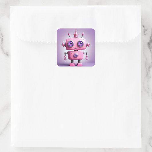 Sticker Robot Rose mignon (Sac)
