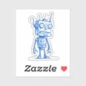 Sticker Robot Sketchy — Conception Empreinte À La  (Feuille)