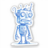 Sticker Robot Sketchy — Conception Empreinte À La (Recto)
