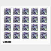 Sticker robot sorcière mignon Magique Halloween Sc (Feuille)
