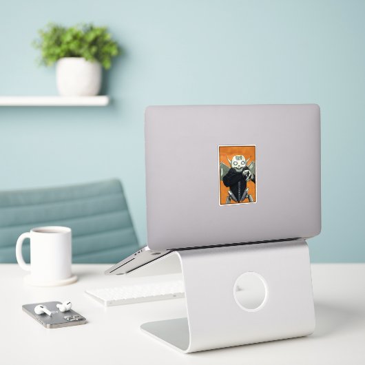 Sticker Robot Vampire Dracula (Ordinateur portable sur le bureau)