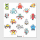 Sticker Robots Cartographiques pour enfants (Feuille)