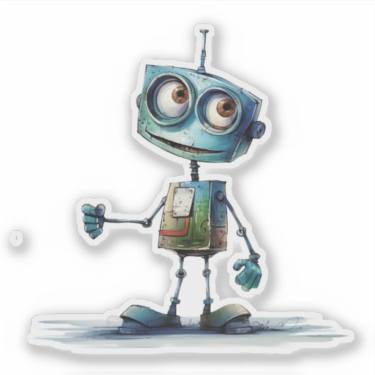 Sticker Robots dangereux (conception # 10) (Devant)