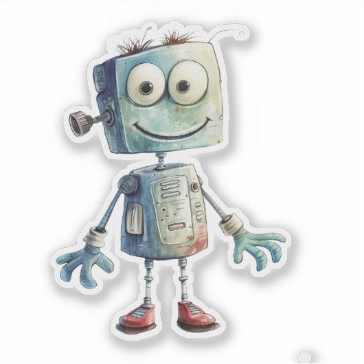 Sticker Robots dangereux (conception n° 9) (Devant)