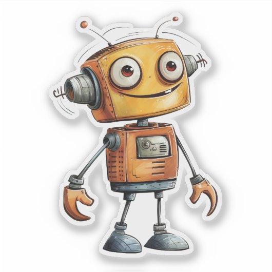 Sticker Robots dangereux (conception no 11) (Devant)