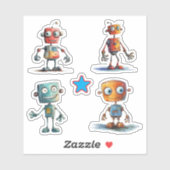 Sticker Robots irréguliers (1 - 4) (Feuille)
