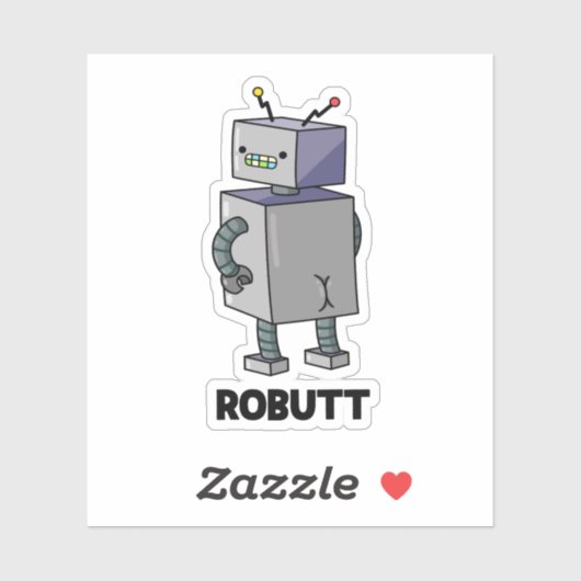 Sticker Robutt Funny Robot Pun (Feuille)