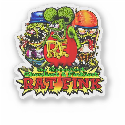 Sticker roche chaude de rat fink (Devant)