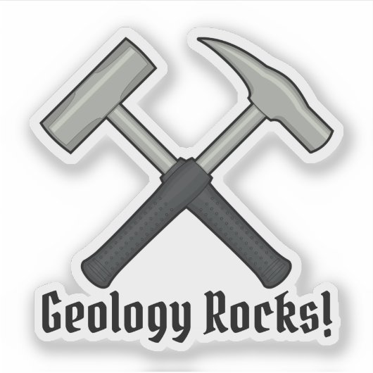 Sticker Roches de géologie !  Vinyle de logo du marteau du (Devant)
