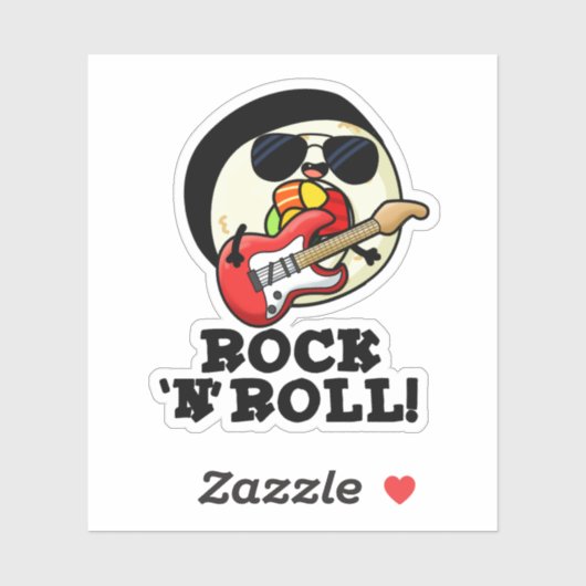 Sticker Rock n Roll Funny Sushi Roll Pun (Feuille)