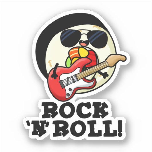 Sticker Rock n Roll Funny Sushi Roll Pun (Devant)