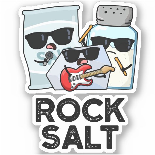Sticker Rock Salt Funny Condiment Music Pun (Devant)