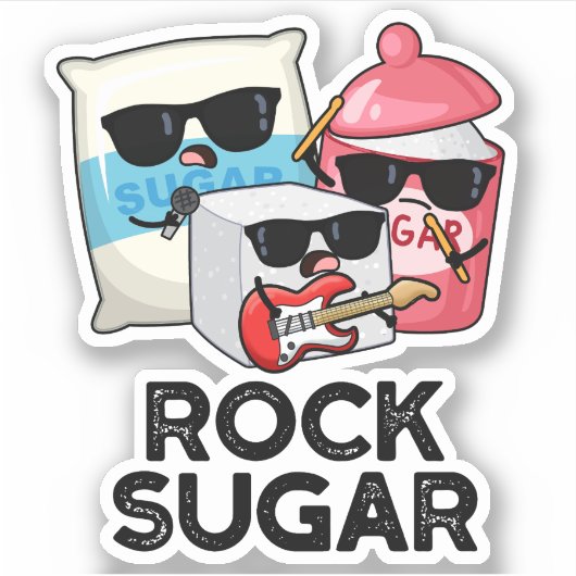 Sticker Rock sucre amusant de nourriture Pun (Devant)