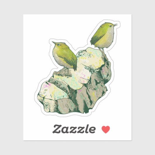 Sticker Rock Wen birds Nouvelle-Zélande (Feuille)