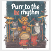 Sticker Rockin' Cat Band (Feuille)