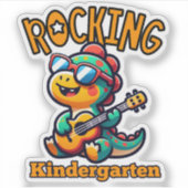 Sticker Rocking Kindergarten Dinosaur with guitar (Devant)
