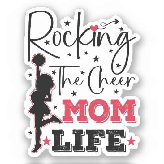 Sticker Rocking The Cheer Maman Vie Drôle Cool (Recto)