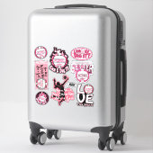 Sticker Rocks de volley-ball rose (Sur valise)