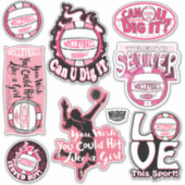Sticker Rocks de volley-ball rose (Devant)
