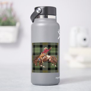 Sticker Rodéo Bronco Busch Cowboy Sur Plaid