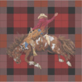 Sticker Rodéo Bronco Busch Cowboy Sur Plaid (Devant)