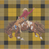Sticker Rodéo Bronco Busch Cowboy Sur Plaid (Devant)