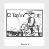 Sticker Rodeo Cowboy Country 1912 Art occidental (Feuille)