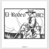 Sticker Rodeo Cowboy Country 1912 Art occidental (Feuille)