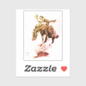 Sticker Rodeo Cowgirl (par C.M. Russell) (Feuille)