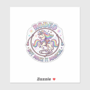 Sticker Rodéo de licorne mais rendez-le magique drôle cade