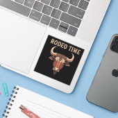 Sticker Rodeo Time Western Bull Riding Rodeo Cowboy (Ordinateur portable avec iPhone)
