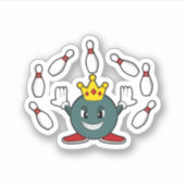 Sticker Roi à Bowling avec épingle de Bowling (Devant)