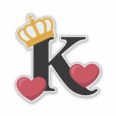 Sticker Roi de cœur couronné emblème K (Devant)