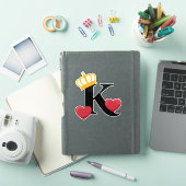 Sticker Roi de cœur couronné emblème K (Couverture iPad)