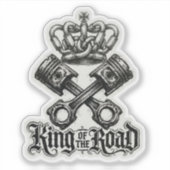 Sticker Roi de la route couronné Piston (Devant)