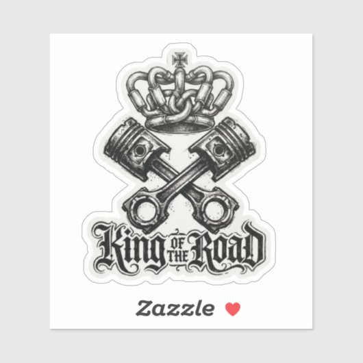 Sticker Roi de la route couronné Piston (Feuille)