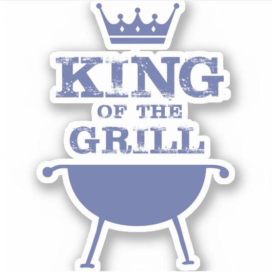 Sticker Roi Du Grill, Bleu (Devant)