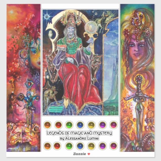 Sticker Roi Magicien, Épique, Excalibur, Durendal, (Feuille)