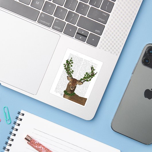 Sticker Roi vert (Ordinateur portable avec iPhone)