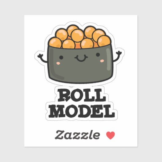Sticker Roll Model Funny Food Sushi Roll Pun (Feuille)