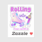 Sticker Rolling In 7| Roller Skater Anniversaire Célébrati (Feuille)