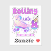 Sticker Rolling In 8| Roller Skater Anniversaire Célébrati (Feuille)